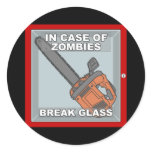 In Case of Zombies Round Stickers