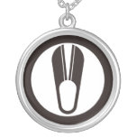 In circle one scissors necklace