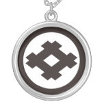 In circle parallel crosses pendant