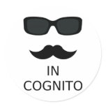 In Cognito Round Sticker