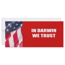 In Darwin we trust rack cards