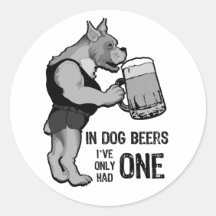 In Dog Beers For Light Background Sticker