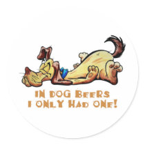 In Dog Beers Round Stickers