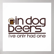 In Dog Beers (w/Mug) Poster