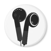In Ear Earphones Fridge Magnet by markmurphycreative In Ear Earphones Fridge Magnet