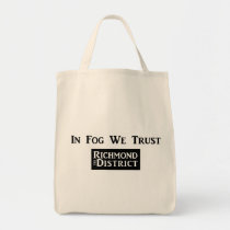 In Fog We Trust Grocery Tote bags