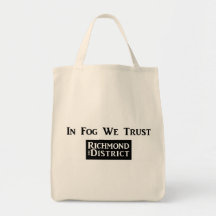 In Fog We Trust Grocery Tote Bags