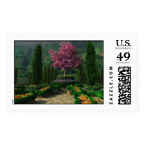garden, flowers, ivy, green, spring, digital art, Stamp with custom graphic design