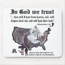 IN GOD WE TRUST - 2 Chronicles 7:14 Mouse Pad