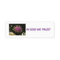 "In God We Trust" Artichoke Flower Label labels