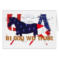 In God We Trust-Patriotic Horse cards