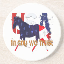 In God We Trust - Patriotic Horse coasters
