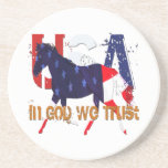 In God We Trust - Patriotic Horse Beverage Coaster