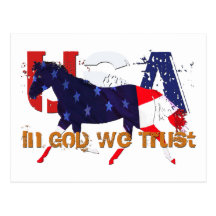 In God We Trust-Patriotic Horse Post Cards
