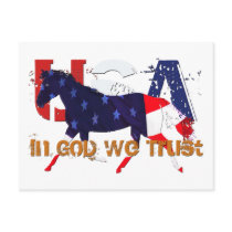 In God We Trust-Patriotic Horse postcards