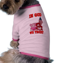 In God We Trust Pink And Red Bear Pet Clothing