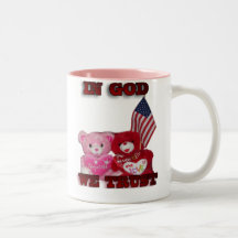 In God We Trust Pink And Red Bears Mug