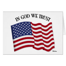 In God We Trust with US flag Cards
