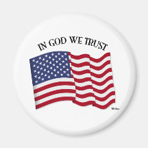 In God We Trust with US flag Fridge Magnet