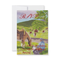 In Gods Country ~ Cowboy & Australian Shepherd Personalized Invitation