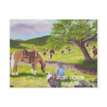 In Gods Country ~ Cowboy & Australian Shepherd Postcard
