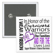 In Honor Tribute Collage Alzheimer's Disease Pinback Button