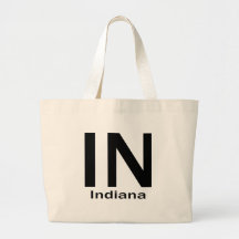 IN Indiana plain black Tote Bags