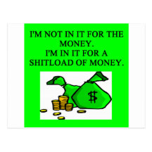 in it for the money postcards
