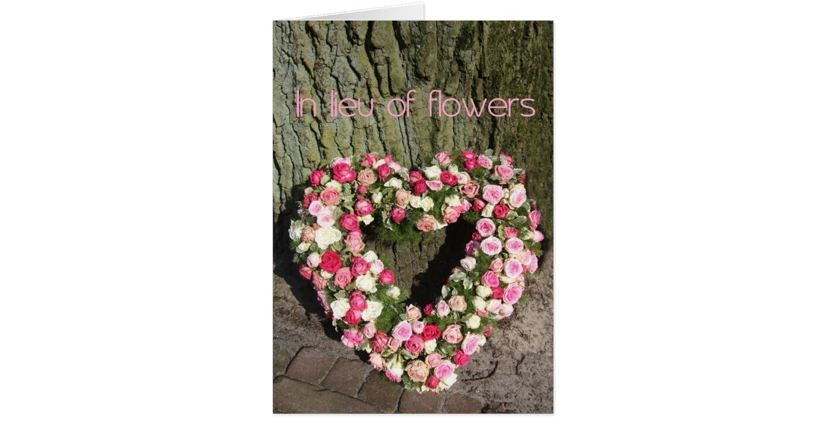 In lieu of flowers card for sympathy/funeral Zazzle