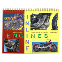In Line Motorcycle Engines Wall Calendars
