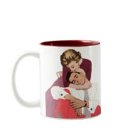 In Love Mug - Vintage love and romance image with a couple in love snuggling. In Love Mug - Vintage love and romance image with a couple in love snuggling.