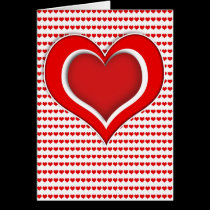 In Love - Red hearts Card cards