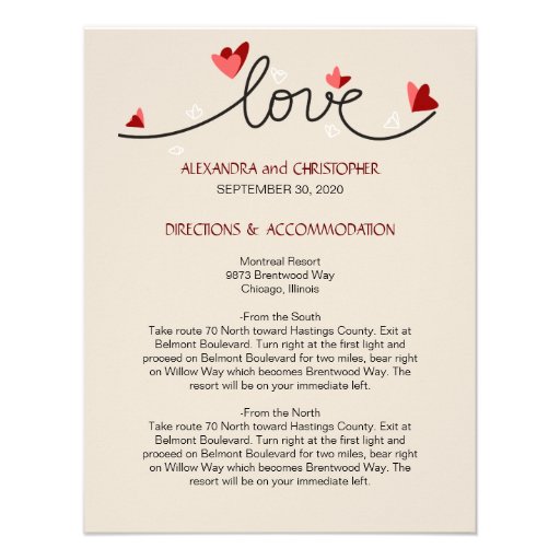 In Love Simple Elegant Text Directions Invitations