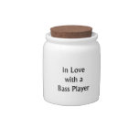In Love With A Bass Player Black Text Candy Jar