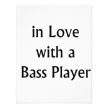 In Love With A Bass Player Black Text Invitations