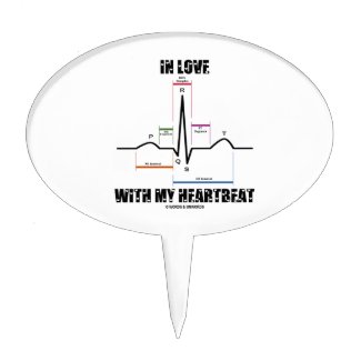 In Love With My Heartbeat (Electrocardiogram) Cake Pick