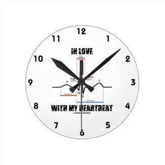 In Love With My Heartbeat (Electrocardiogram) Round Wallclock