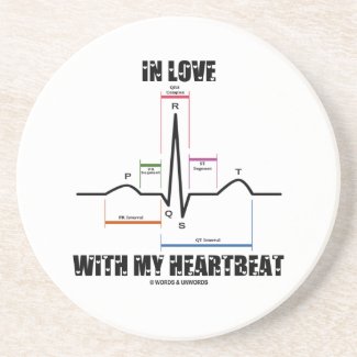 In Love With My Heartbeat (Electrocardiogram) Drink Coasters