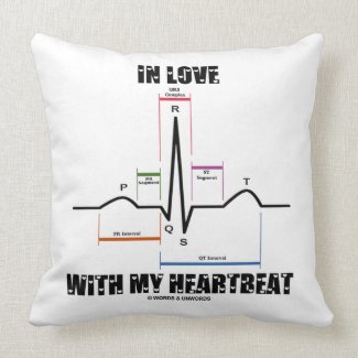 In Love With My Heartbeat (Electrocardiogram) Throw Pillow