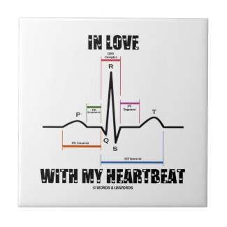 In Love With My Heartbeat (Electrocardiogram) Ceramic Tile