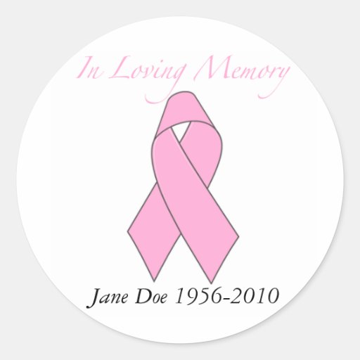 In Loving Memory, Breast Cancer Sticker Zazzle