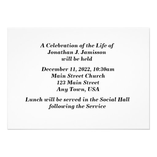 In Loving Memory Celebration of Life Invitation