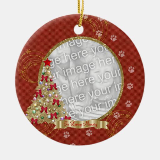 in loving memory christmas pawprint photo ornament zazzle in loving memory christmas pawprint photo ornament zazzle