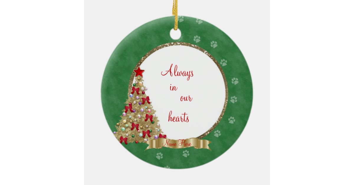 in loving memory christmas pawprint photo ornament zazzle in loving memory christmas pawprint photo ornament zazzle