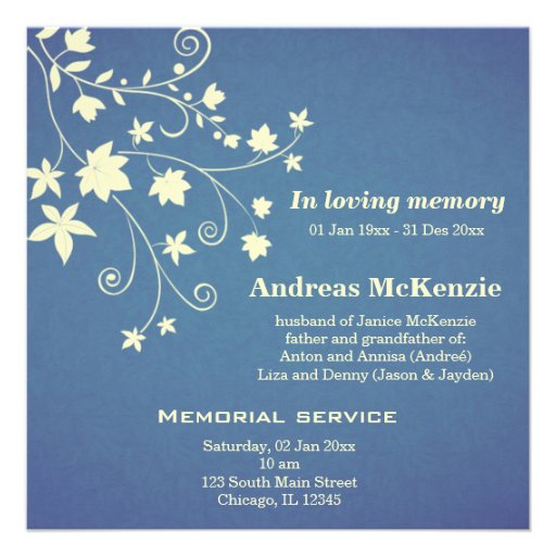 In Loving Memory Custom Invites