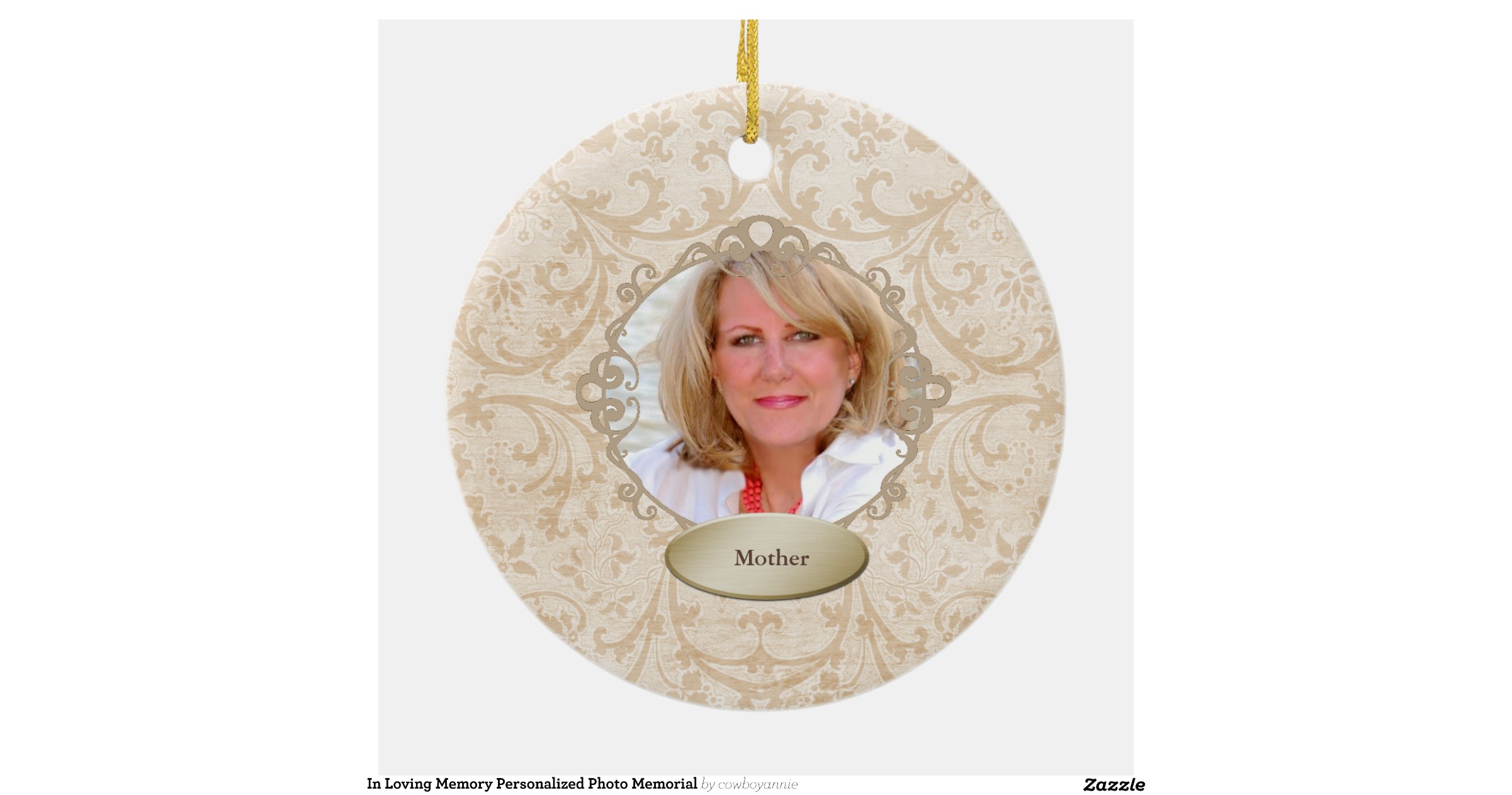 In Loving Memory Personalized Photo Memorial Double-Sided Ceramic Round ...