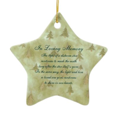 In Loving Memory Pine Fir Trees Death Memorial Christmas Tree Ornament