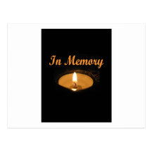 In Memory Candle Glow Postcards
