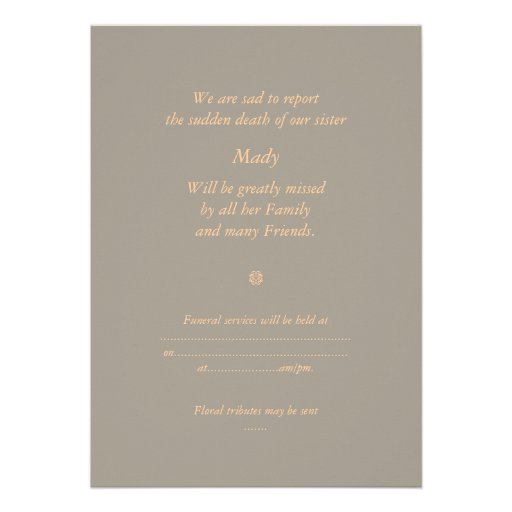 In Memory  Funeral Memorial Announcement