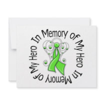 In Memory Hero Non-Hodgkin's Lymphoma Angel Wings invitations